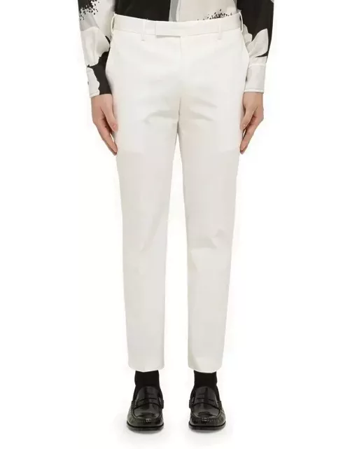 White cotton slim trouser