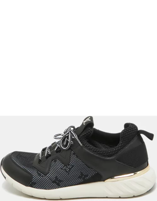 Louis Vuitton Black Mesh and Leather Aftergame Sneaker