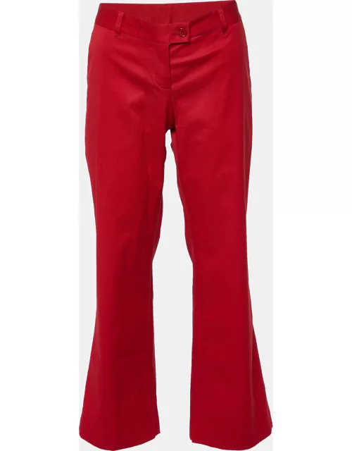 Moschino Cheap and Chic Red Cotton Straight Fit Trousers