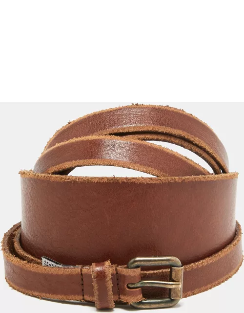 D & G Brown Leather Wrap Around Waist Belt 100 C