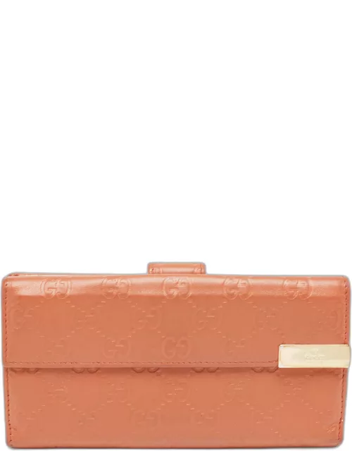 Gucci Orange Guccissima Leather Trademark Continental Wallet