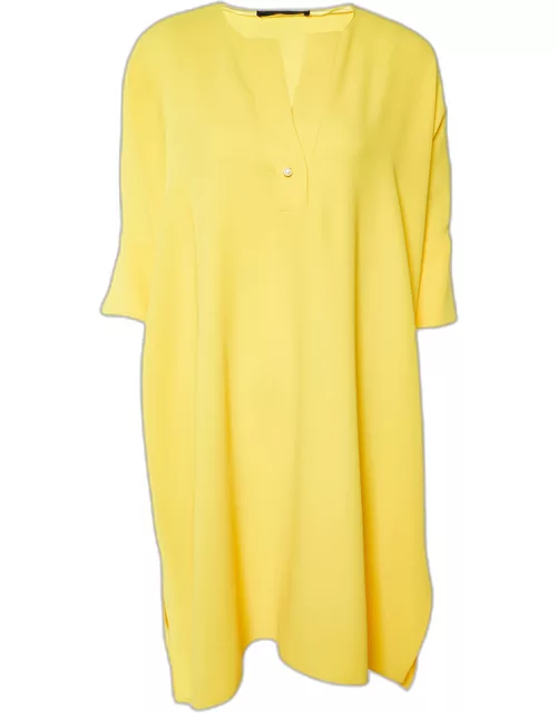 CH Carolina Herrera Yellow Crepe Shift Dress