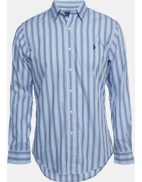 Polo Ralph Lauren Blue Stripe Cotton Slim Fit Button Down Shirt