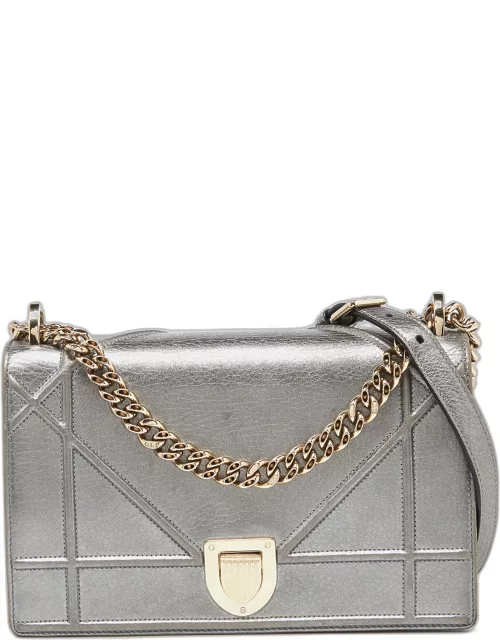 Dior Metallic Leather Medium Diorama Flap Shoulder Bag