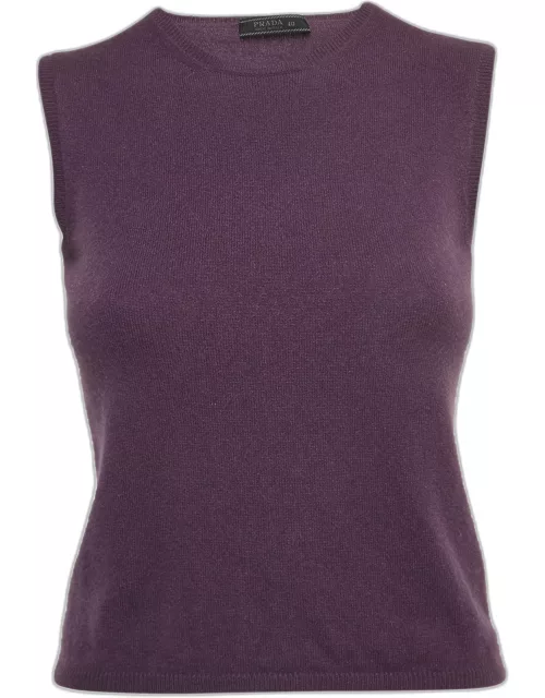 Prada Vintage Purple Cashmere Sleeveless Top