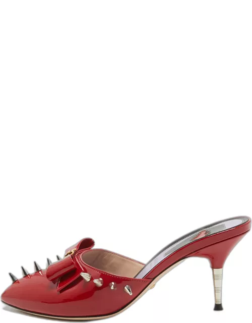 Gucci Red Patent Leather Sadie Mule