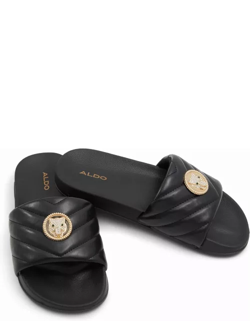ALDO Leilany - Women's Flat Sandals - Black/Gold