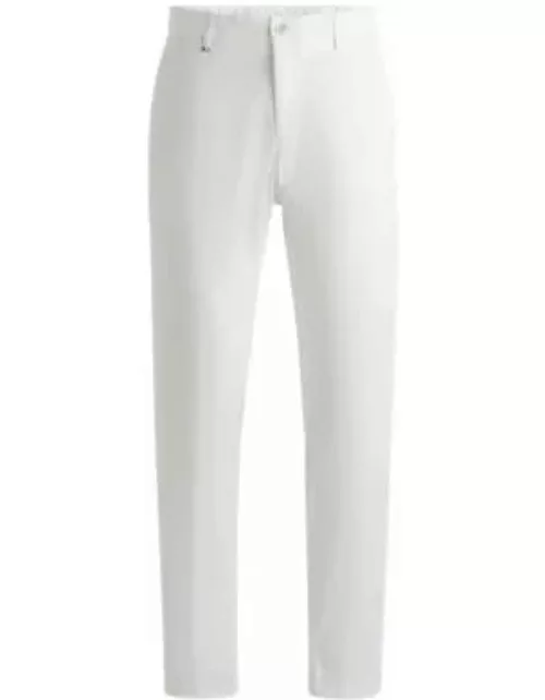 Slim-fit trousers in stretch cotton- White Men's Spring Outift