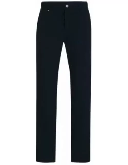 Slim-fit trousers in stretch cotton- Dark Blue Men's Business Pant