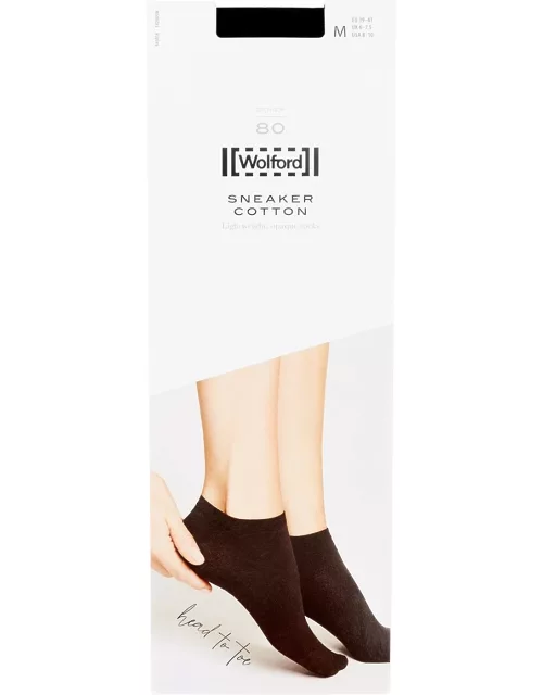 Wolford White Cotton-blend Sneaker Socks - Black
