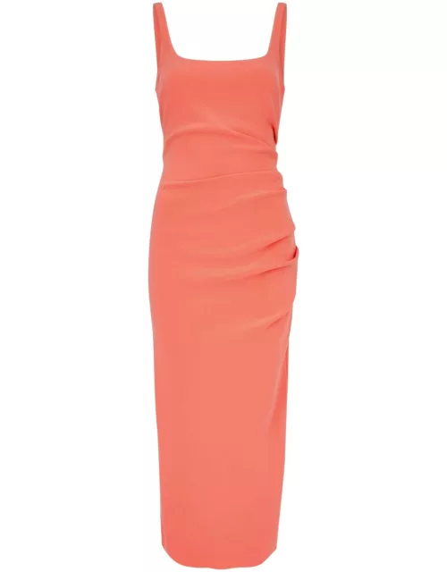 Bec & Bridge Karina Tuck Ruched Midi Dress - Peach - 10 (UK10 / S)