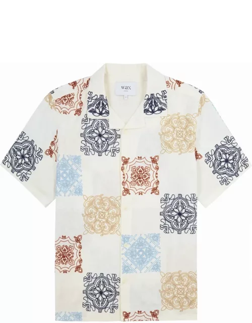 Wax London Didcot Embroidered Cotton-blend Shirt - White