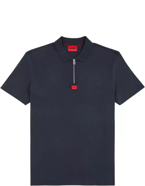 Hugo Logo Cotton Polo Shirt - Navy
