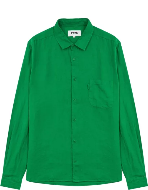 Ymc Curtis Linen Shirt - Green
