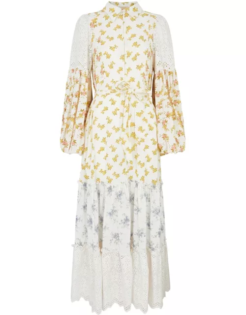 Bytimo Floral-print Woven Maxi Dress - White - M (UK12 / M)