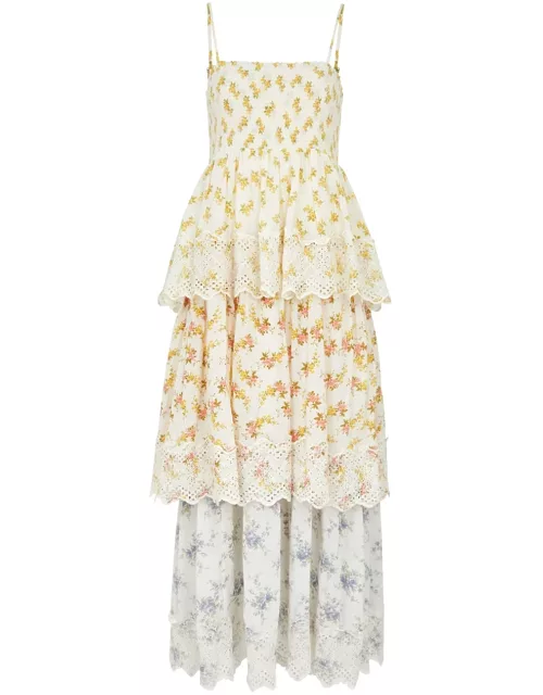 Bytimo Floral-print Woven Maxi Dress - White - L (UK14 / L)