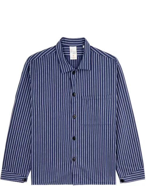 Nudie Jeans Berra Striped Cotton Shirt - Blue