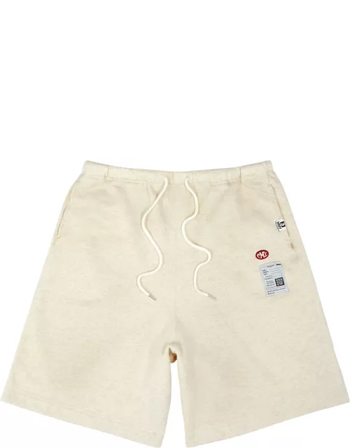 Maison mihara yasuhiro Logo Distressed Cotton Shorts - Off White - 46 (IT46 / S)