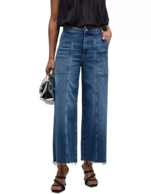Braided Wide Crop Jean