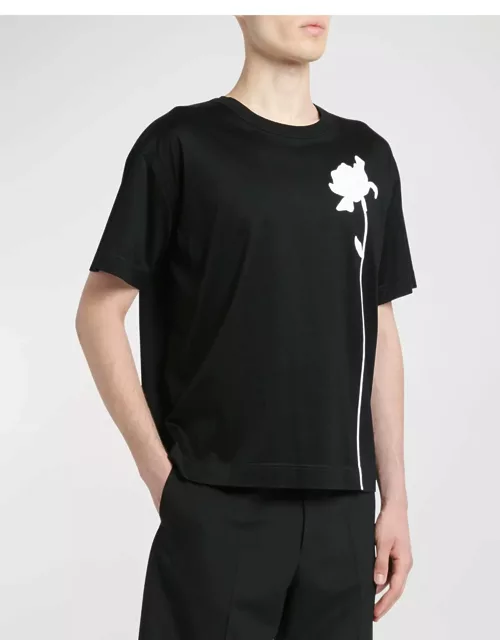 Men's Embroidered Flower T-Shirt