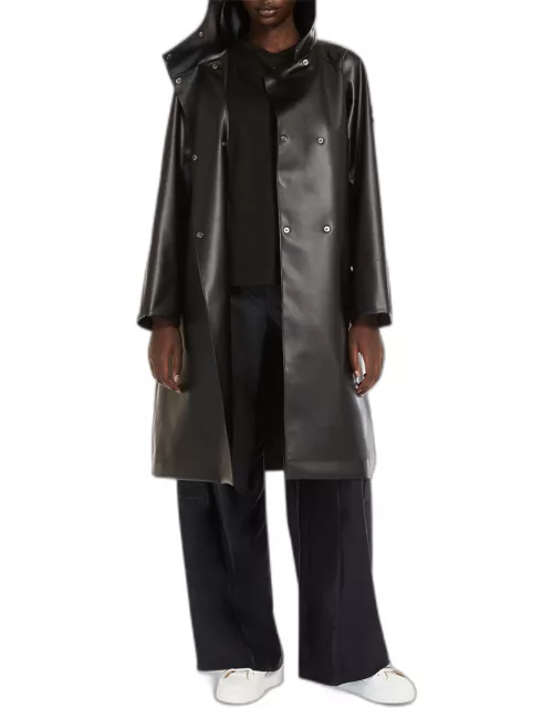 Kuban Hooded Faux Leather Coat