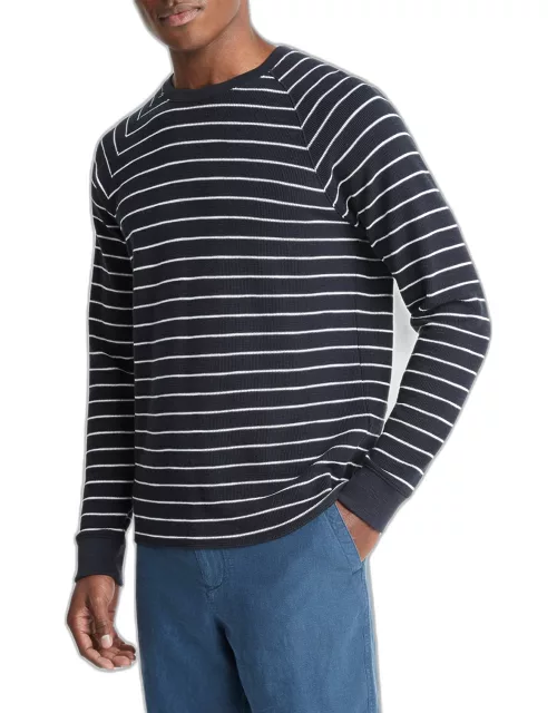 Men's Striped Waffle Raglan T-Shirt