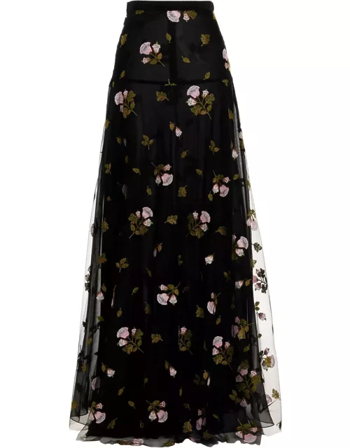 Giambattista Valli Embroidered Long Tulle Skirt