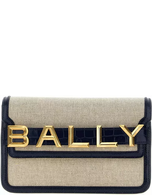 Bally Logo Leather Canvas Crossbody Bag