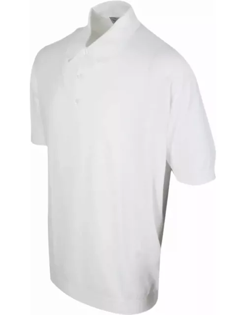 John Smedley Short-sleeved Polo Shirt In Extra-fine Cotton Thread With Three Button