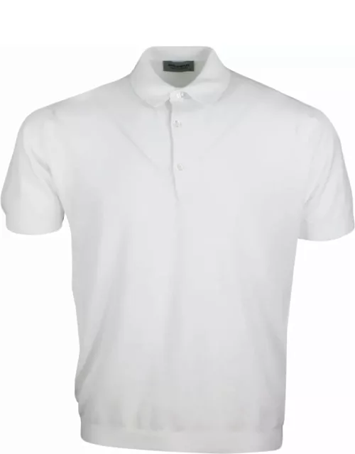 John Smedley Short-sleeved Polo Shirt In Extrafine Piqué Cotton Thread With Three Button