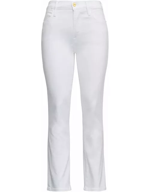 Frame Le High Straight White Denim Jean