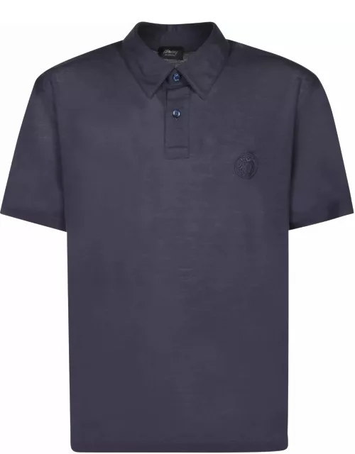 Brioni Golf Logo Blue Polo Shirt