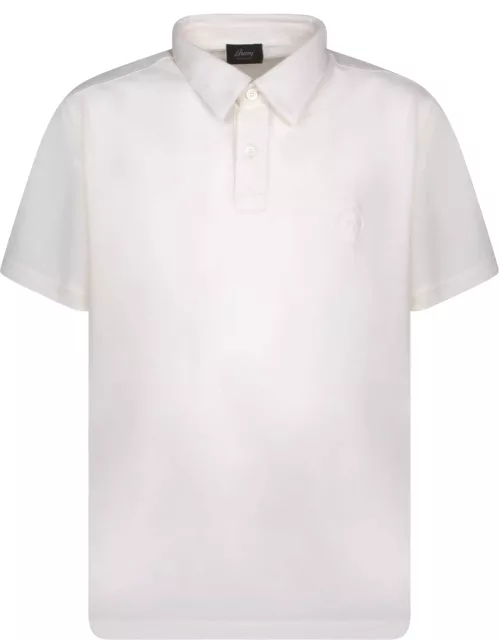 Brioni Golf Logo White Polo Shirt