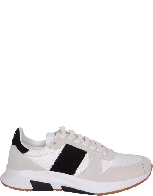 Tom Ford Leather And Fabric Low-top Sneaker