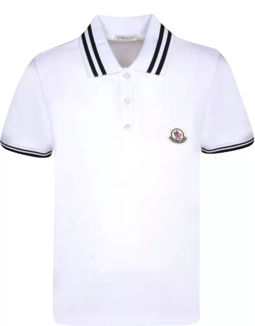 Moncler White Polo Shirt