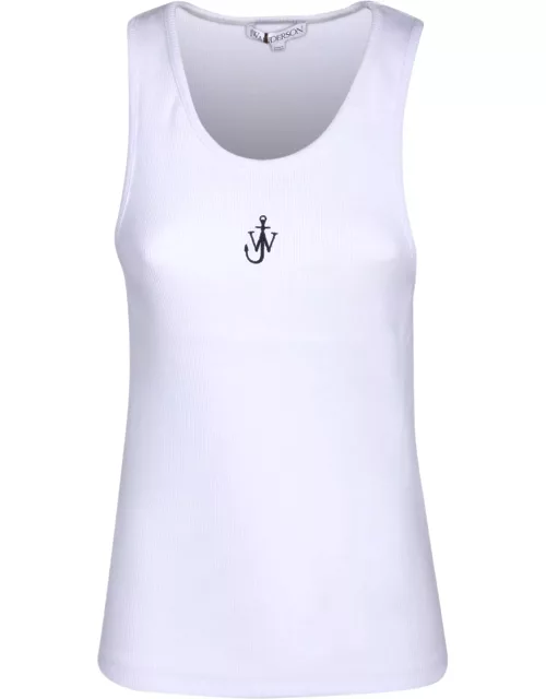 J.W. Anderson Embroidered Logo White Tank Top
