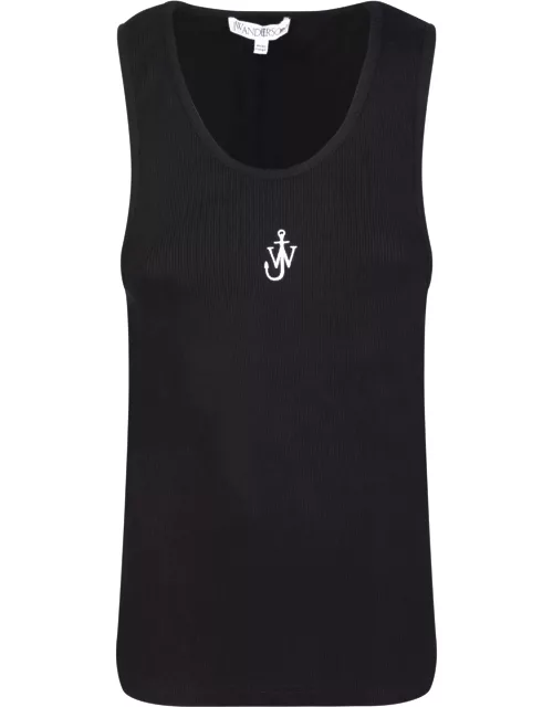 J.W. Anderson Embroidered Logo Black Tank Top