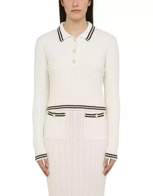 Alessandra Rich Cotton Blend Knitted Polo Shirt