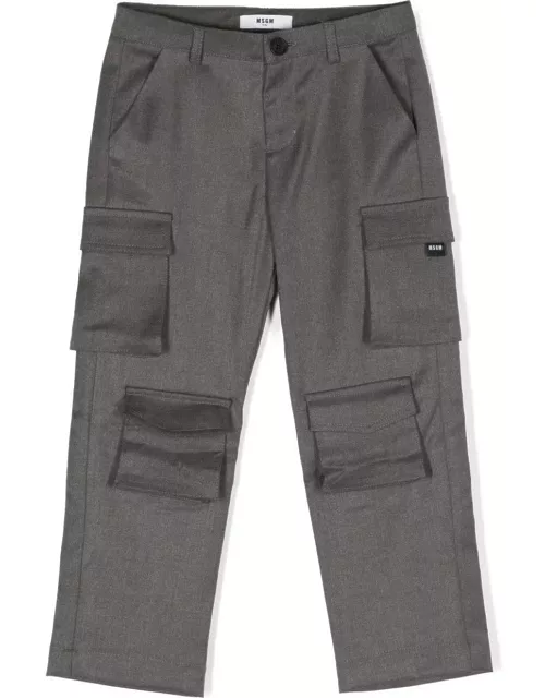 MSGM Grey Cargo Trouser