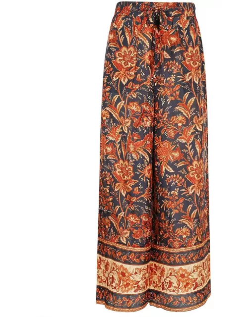 Zimmermann Junie Allover Floral Print Wide-leg Trouser