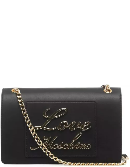 Love Moschino Logo Lettering Chain Linked Shoulder Bag