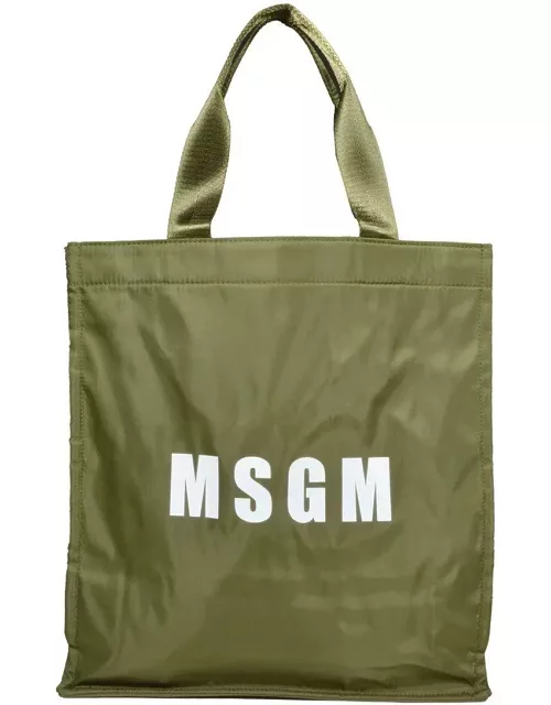 MSGM Logo Printed Top Handle Bag
