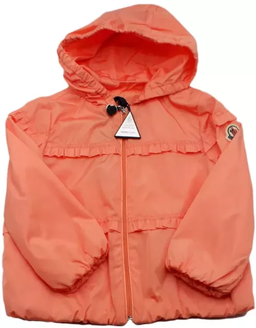 Moncler Hiti Jacket In Light Nylon With Hood, Embellished With Ruffles And Zip Closure.