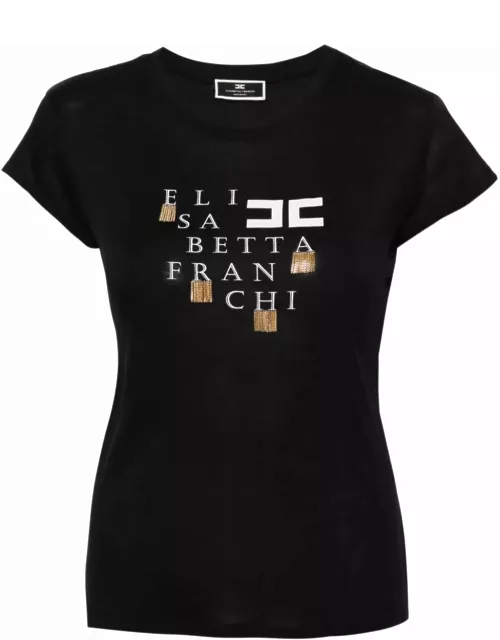 Elisabetta Franchi Black T-shirt With Print
