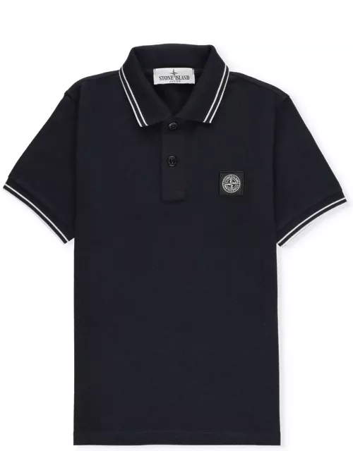 Stone Island Compass Patch Short-sleeved Polo Shirt