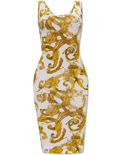 Versace Jeans Couture Barocco Print Sleeveless Midi Dres