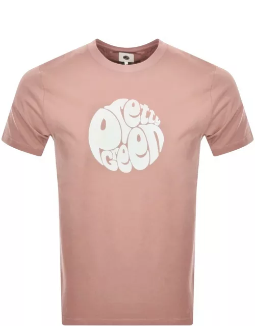 Pretty Green Gillespie Logo T Shirt Pink