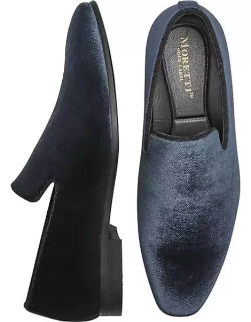 Moretti Men's Gill Plain Toe Velvet Formal Shoes Navy