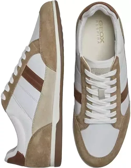 Geox Men's Renan Moc Toe Dress Sneakers Brown/White
