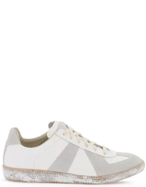 MAISON MARGIELA Vintage nappa and suede replica sneakers in